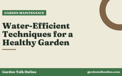 Water-Efficient Techniques for a Healthy Garden