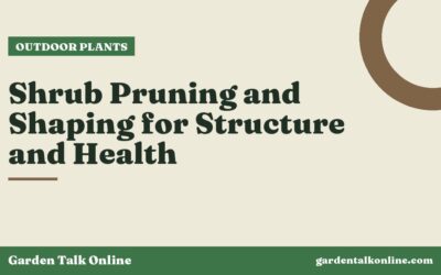 Shrub Pruning and Shaping for Structure and Health